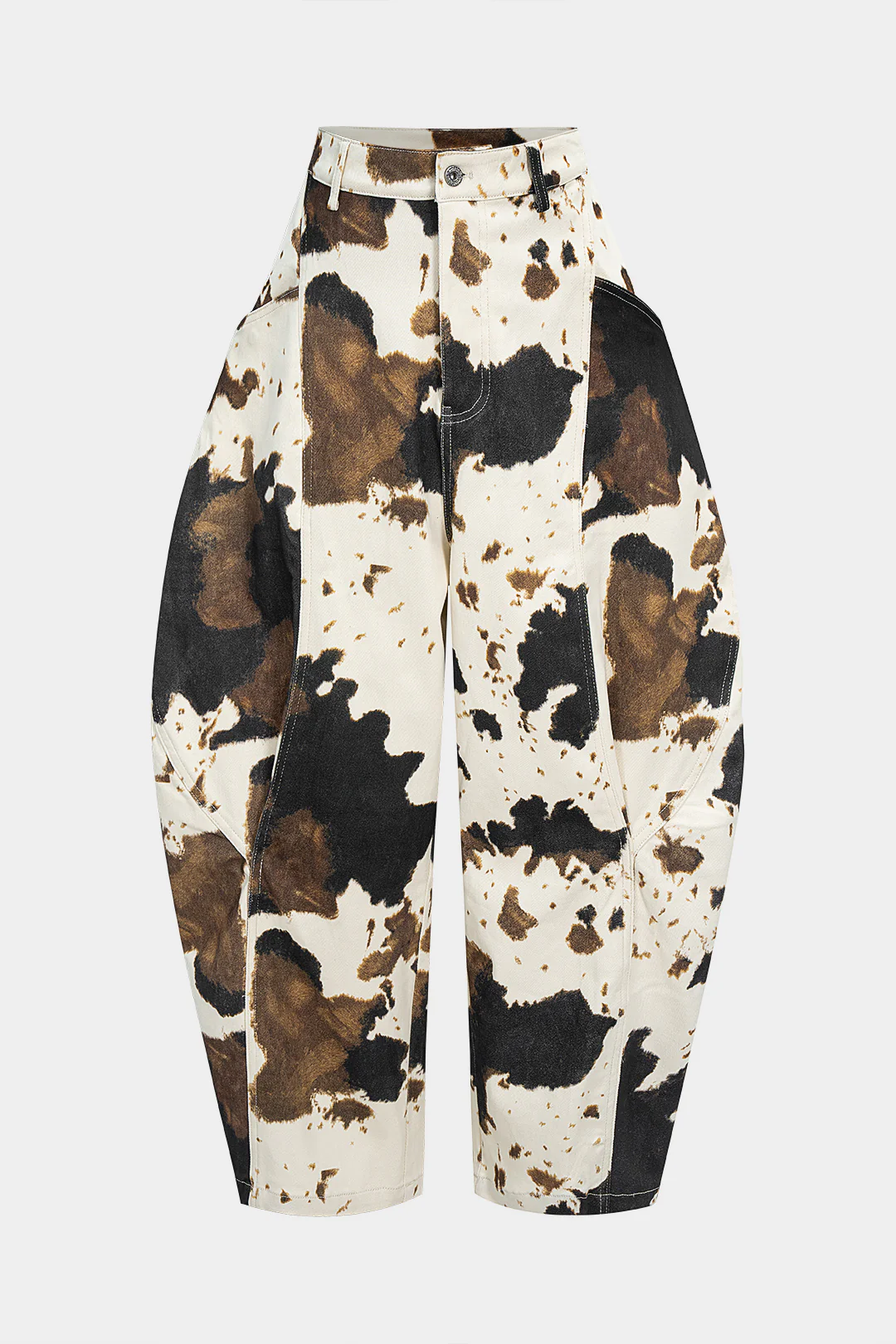 Denim Abstract Splatter Print Wide Leg Jeans - Weenar