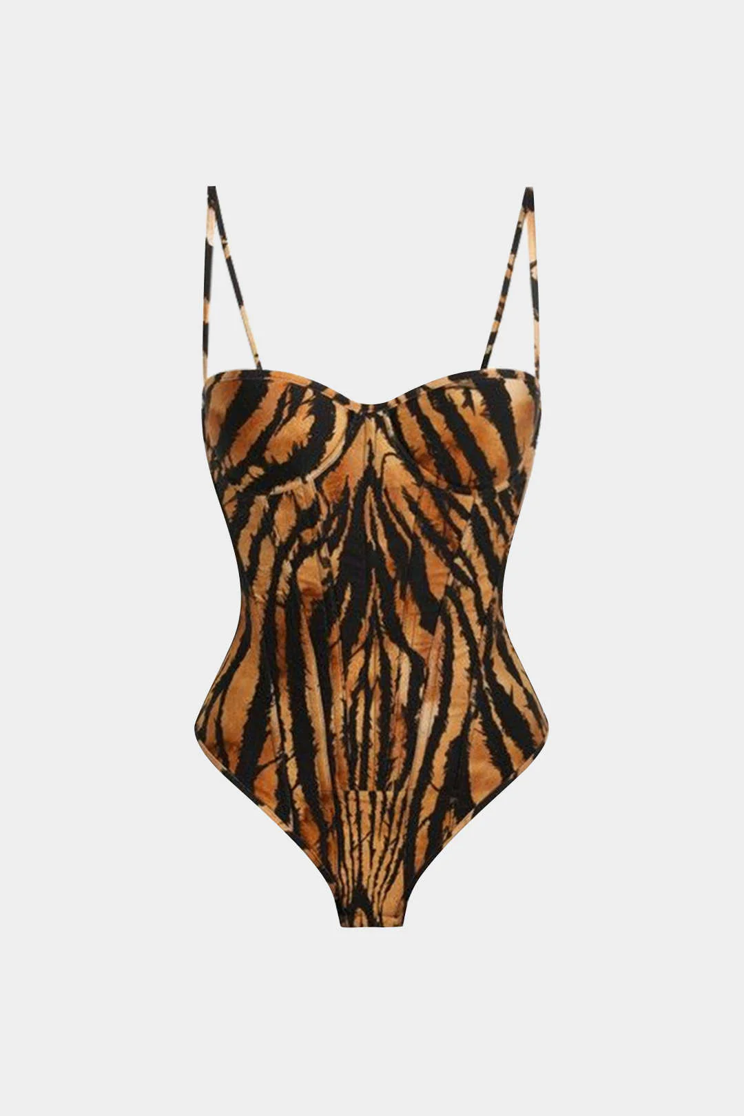 Leopard Print Slip Sleeveless Bodysuit - Weenar