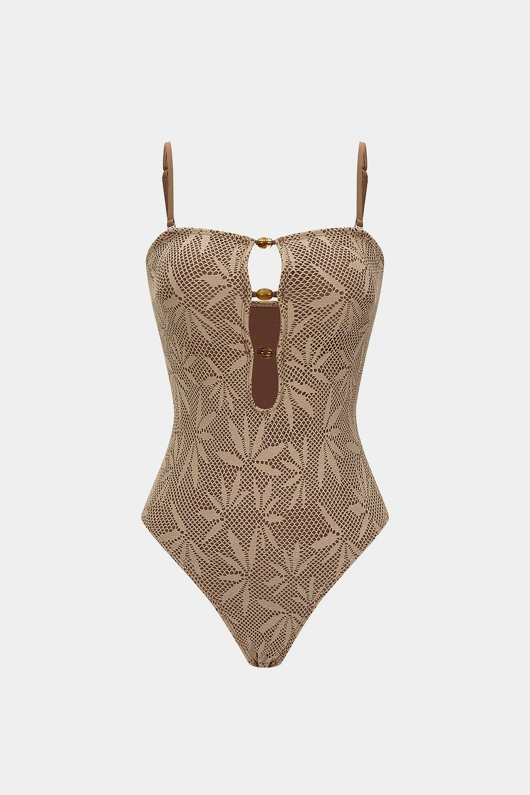 Beaded Backless Slip One-Piece Swimsuit - Weenar