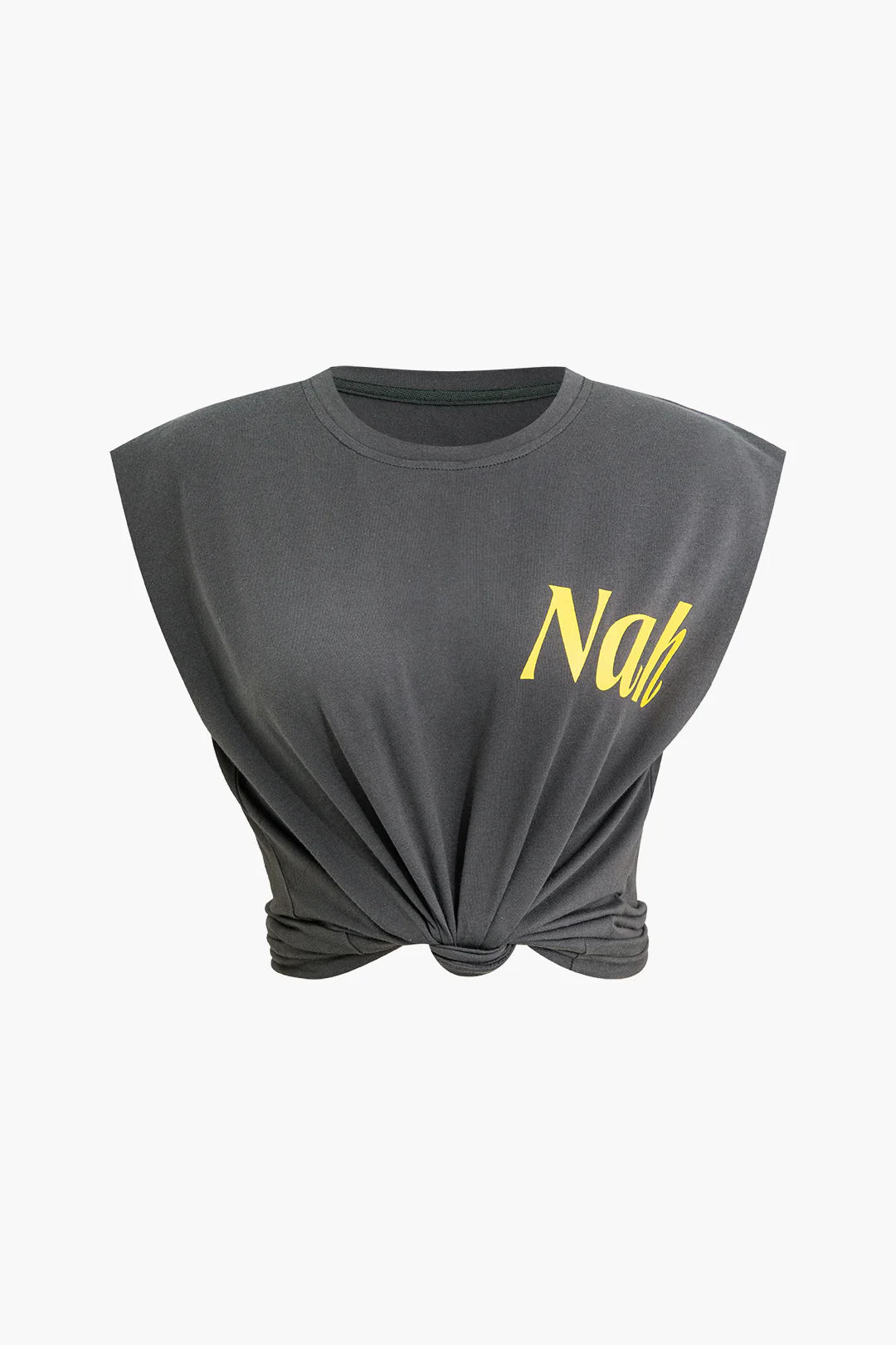 Letter Print Sleeveless T-shirt - Weenar