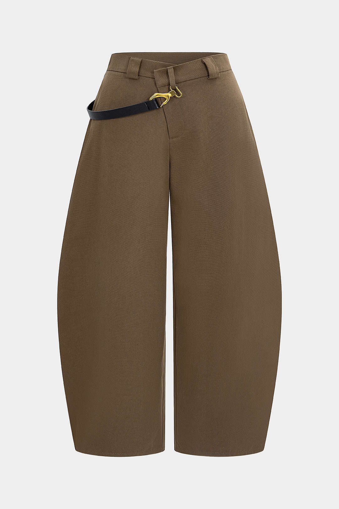 Plus Size Metallic Asymmetrical Trousers - Weenar