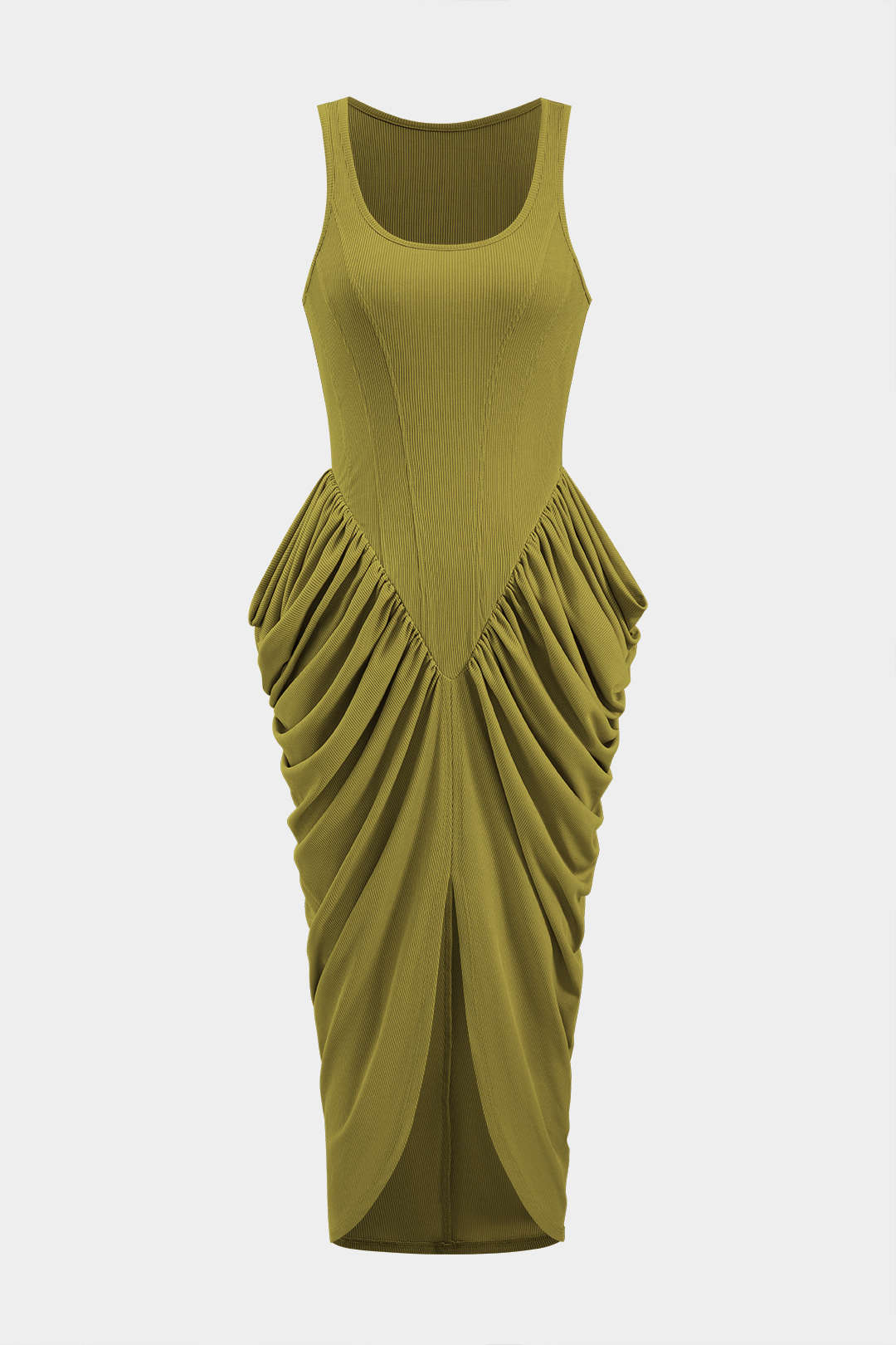 Ruched Corset Sleeveless Maxi Dress - Weenar