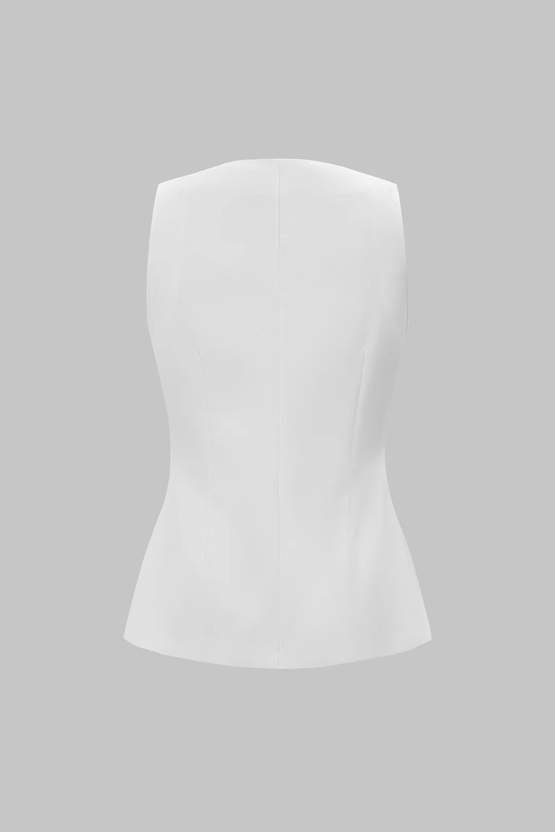 Irregular Metallic Button Round Neck Vest - Weenar