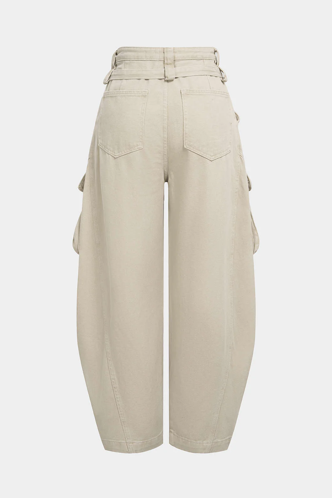 Denim Pocket Belted Wide Leg Jeans - Weenar
