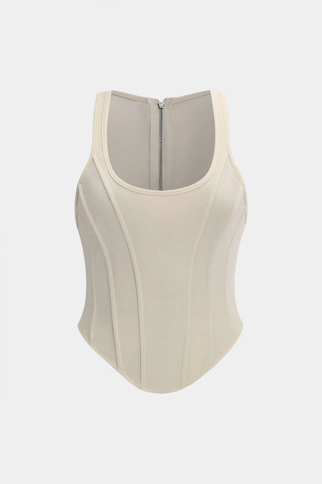 Plus Size Zipper Detail Corset Tank Top - Weenar