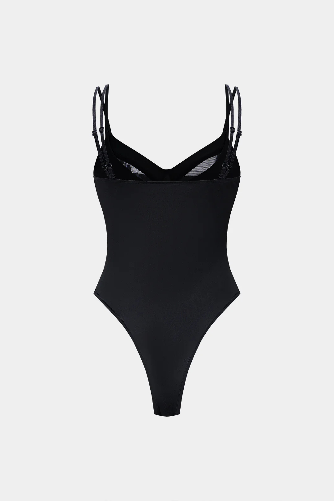 Patchwork Mesh V-Neck Sleeveless Bodysuit - Weenar