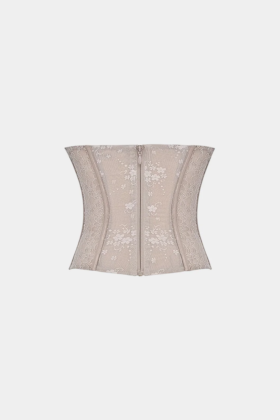 Lace Corset Zipper Tube Top - Weenar
