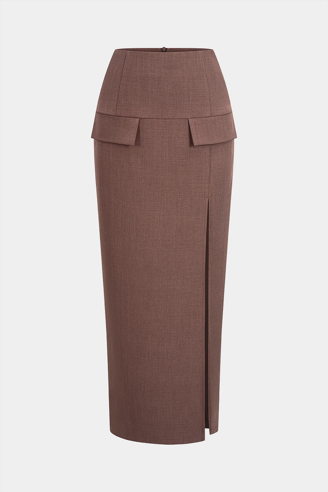 Solid Side Split High Waist Skirt - Weenar
