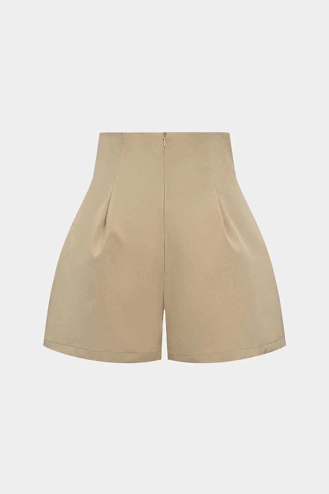 High Waist Ruched Zipper Shorts - Weenar