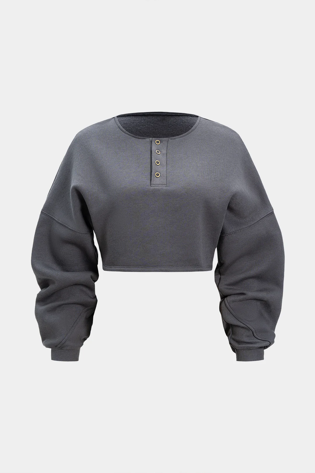 Button Detail Long-Sleeve Top - Weenar