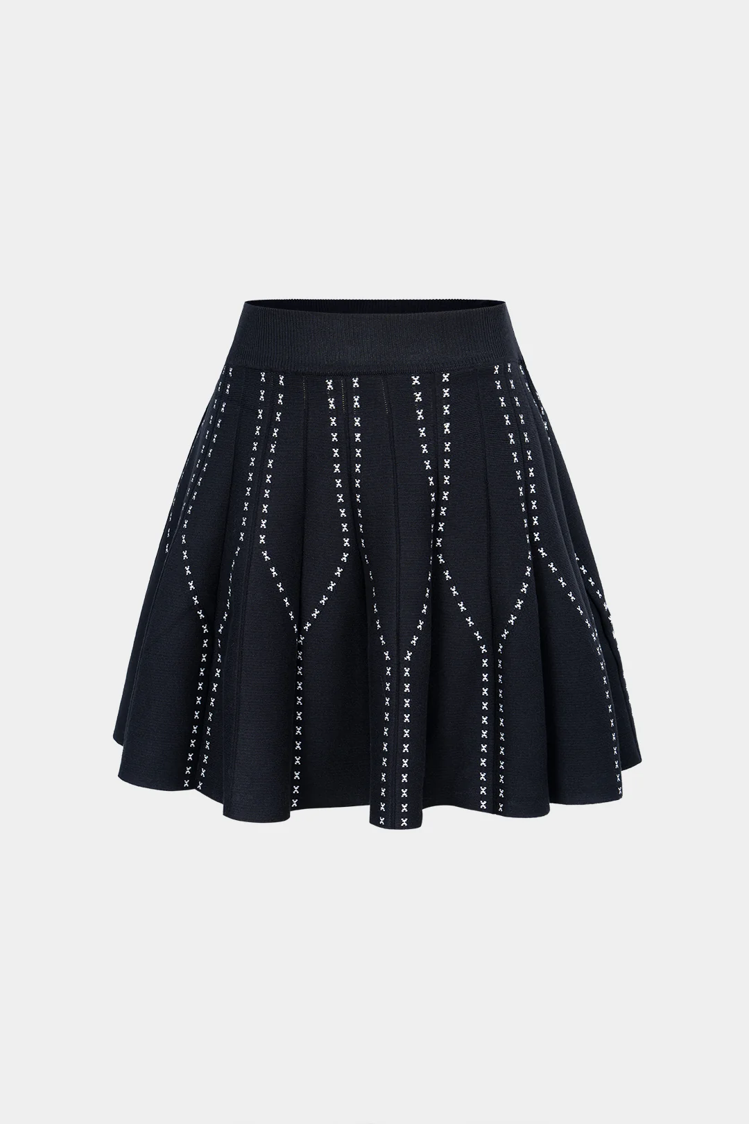 Knit Ribbed Mini Skirt - Weenar