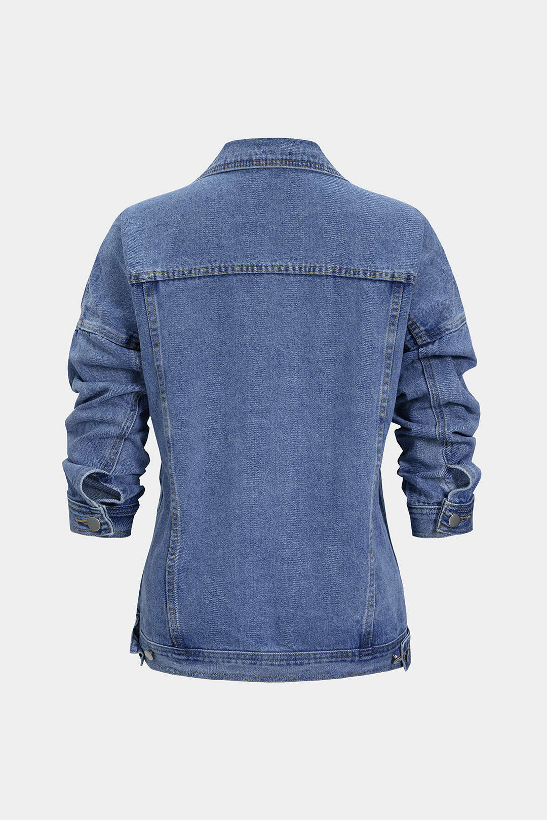 Denim V-Neck Distressed Washed Outerwear - Weenar