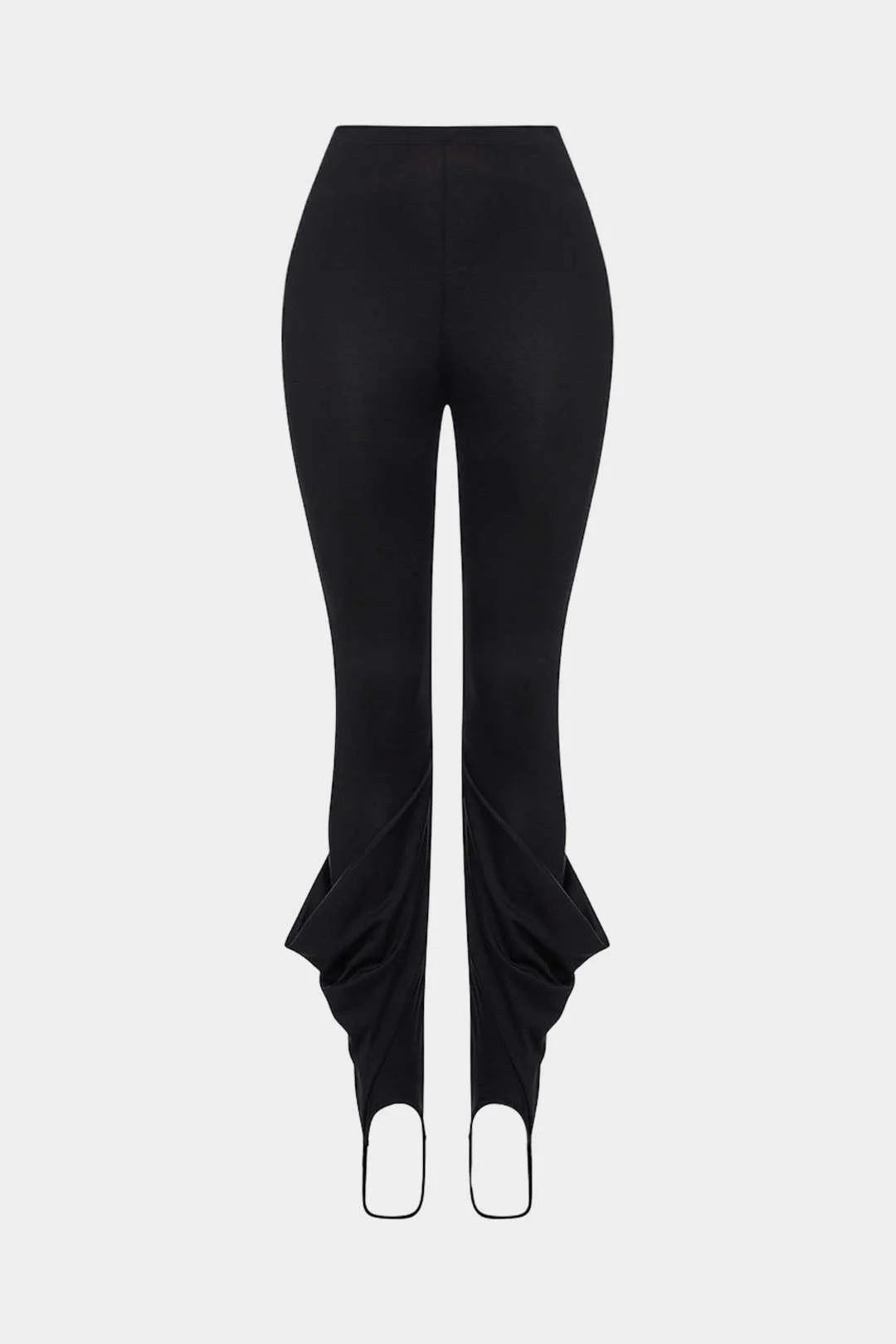 Solid Ruched Stirrup Pants - Weenar