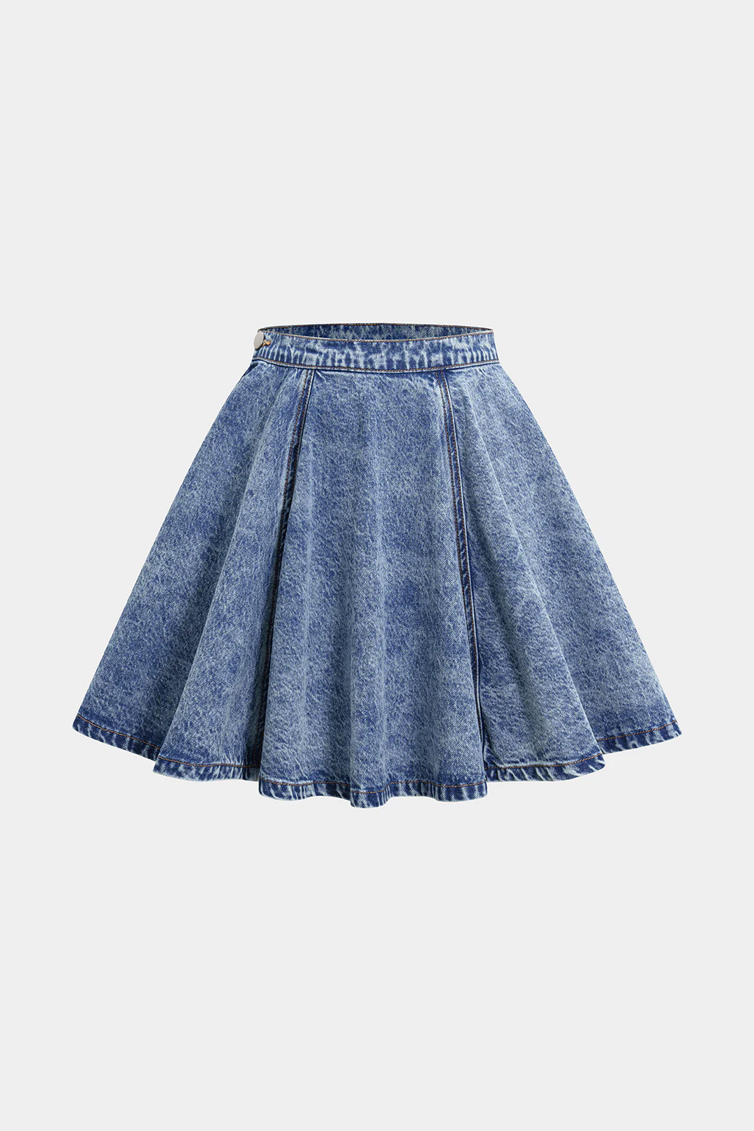 Denim Ruched Mini Skirt - Weenar