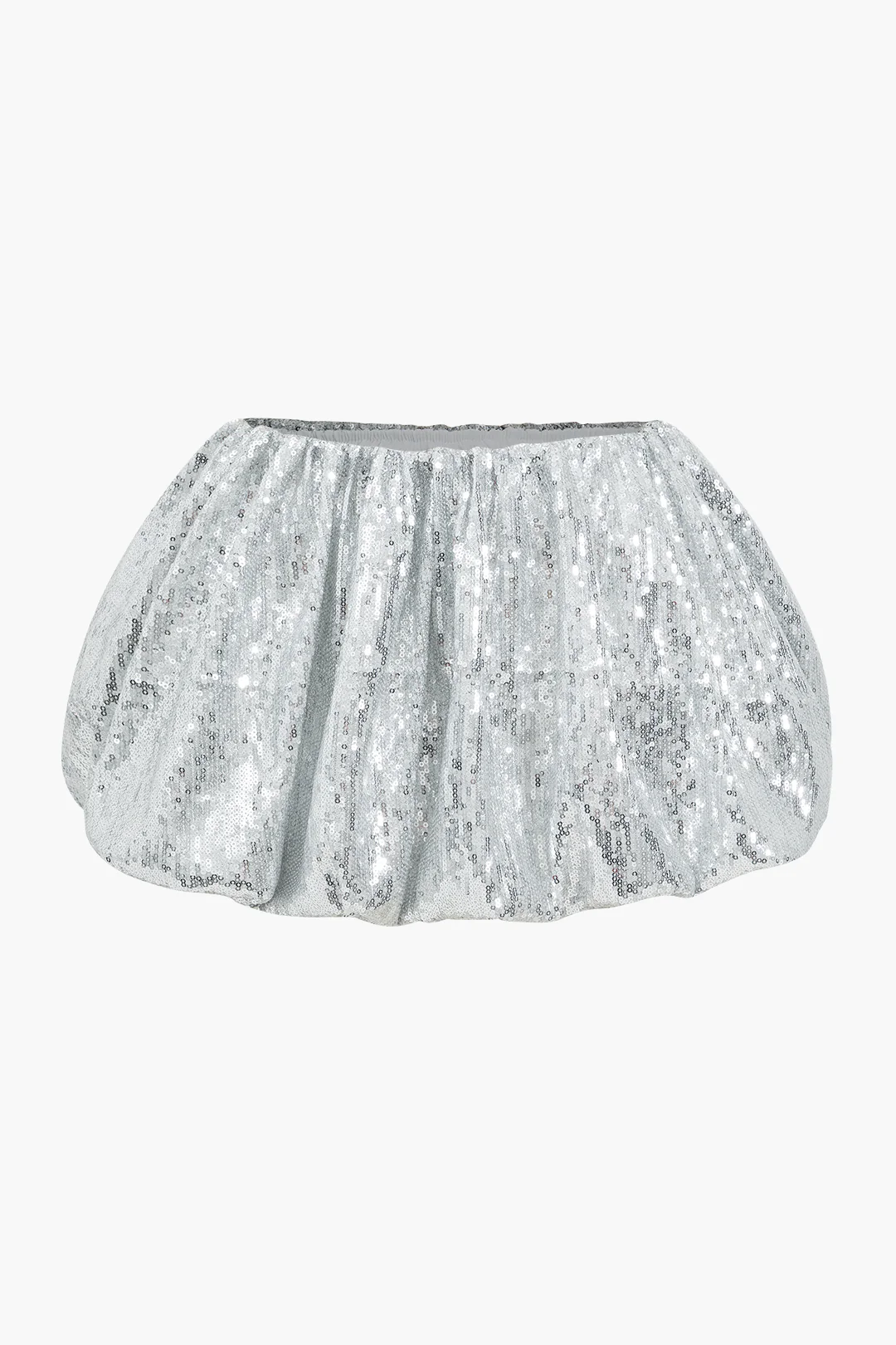 Sequin Ruched Puff Skirt - Weenar