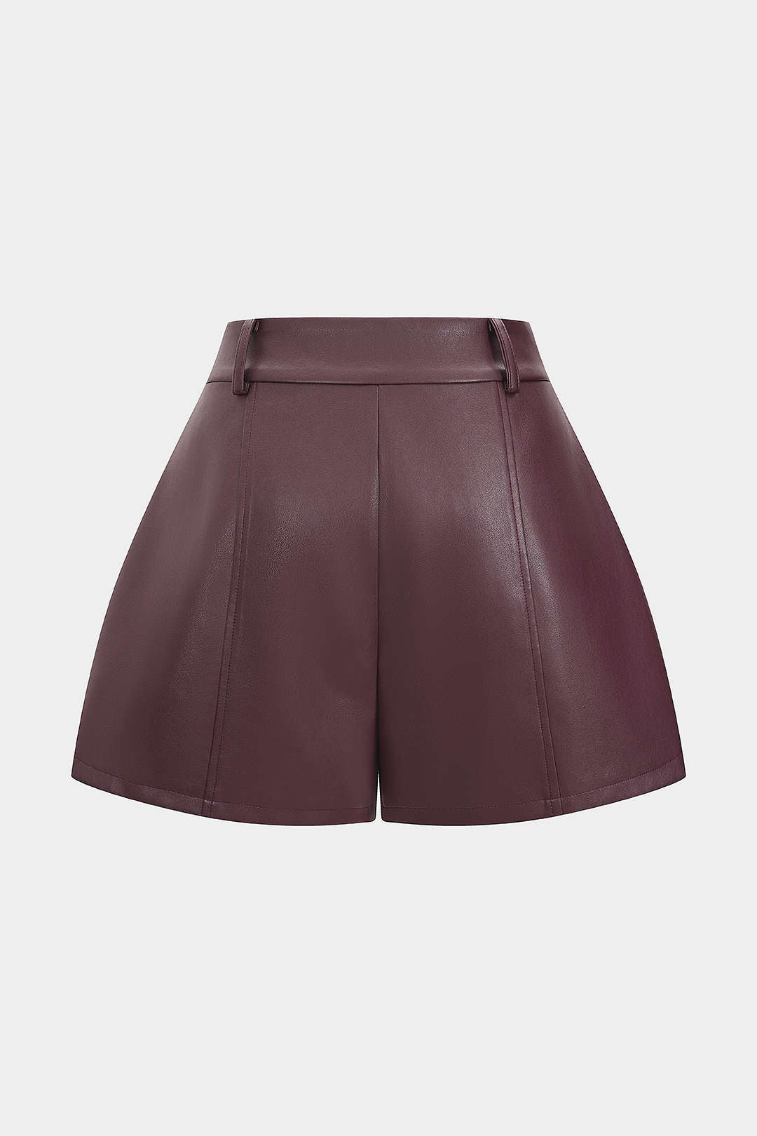 Faux Leather High Waist Wide Leg Shorts - Weenar