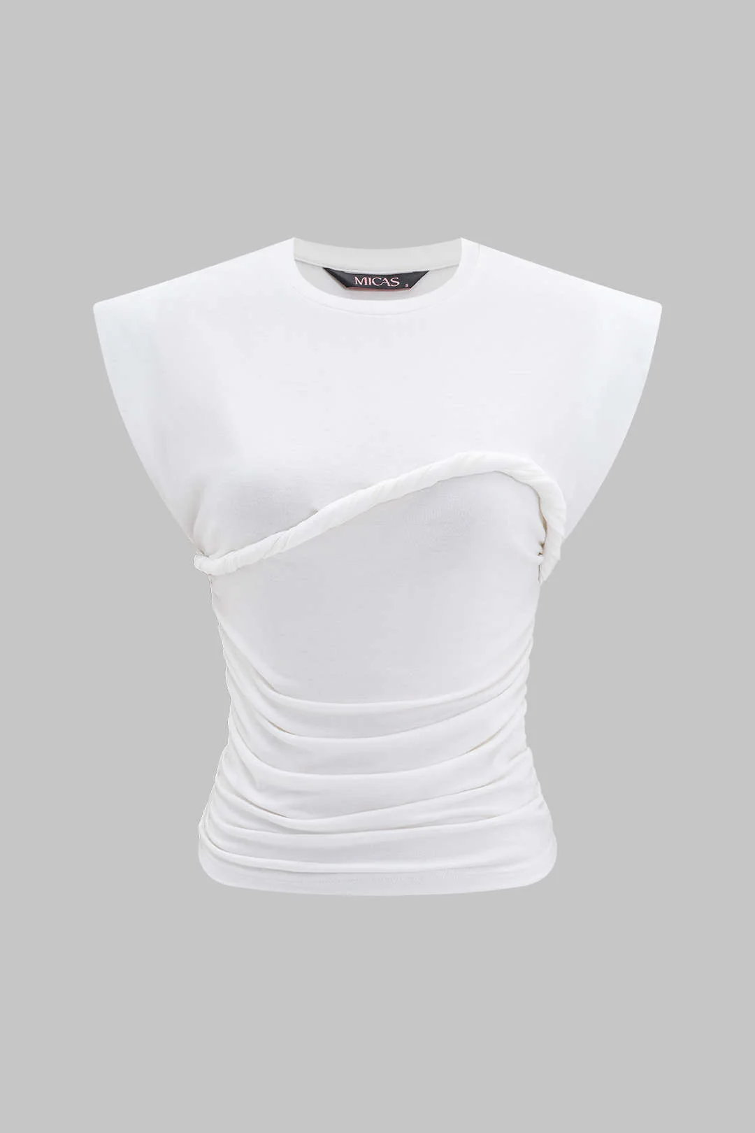Solid Twist Round Neck T-Shirt - Weenar