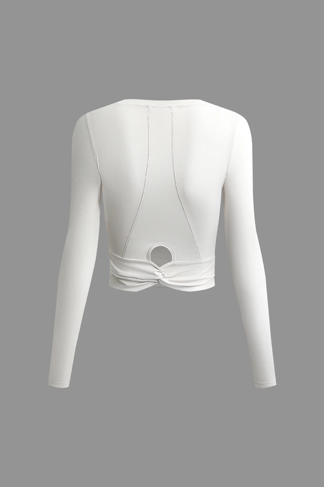 Twist Knot Cut Out Long Sleeve Sports Top - Weenar