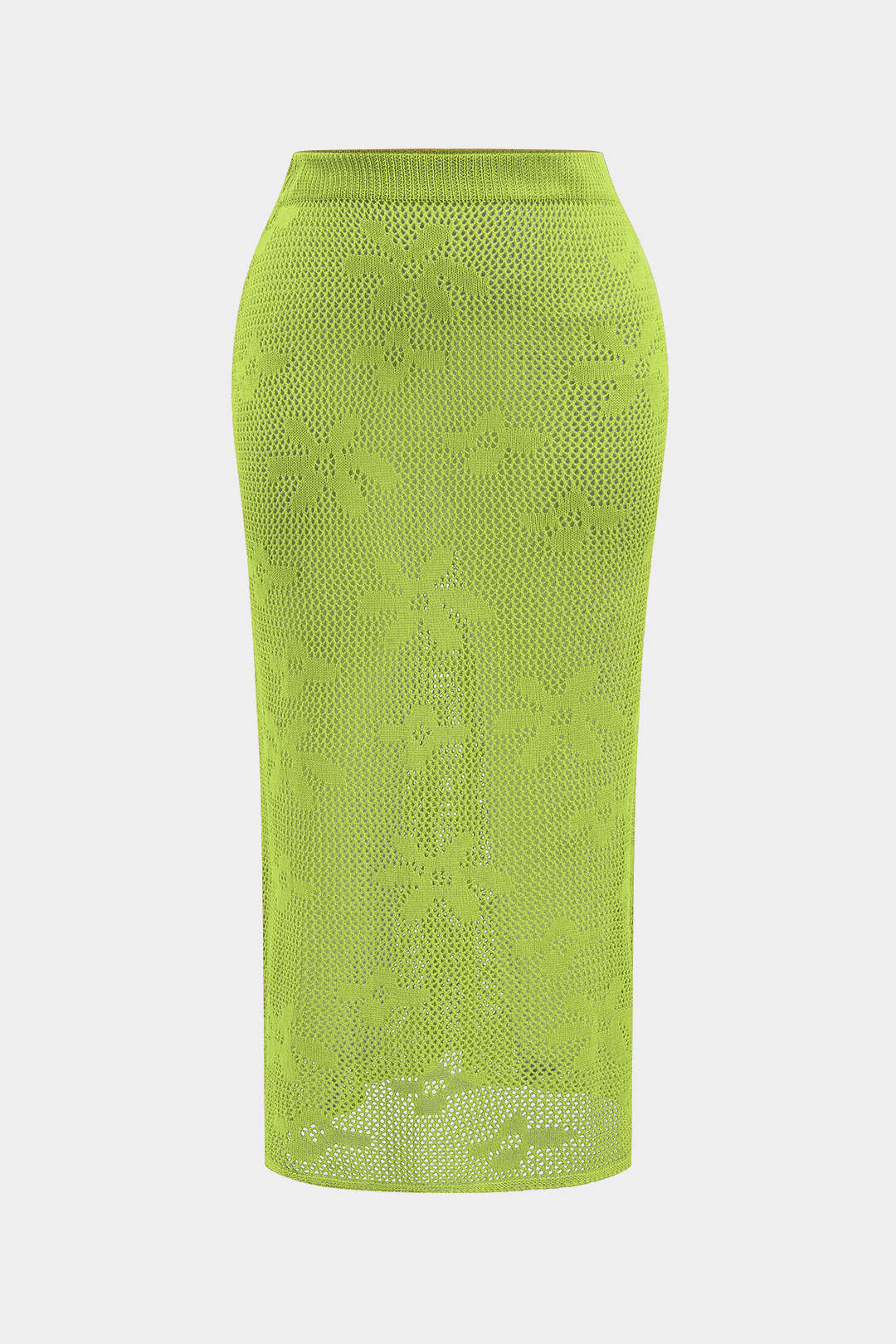Plus Size Floral Pattern Knit Cut Out Skirt - Weenar