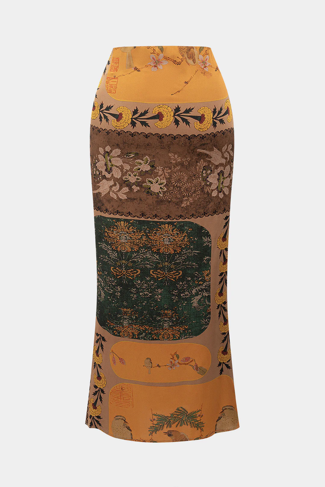 Floral Print Ruched Skirt - Weenar