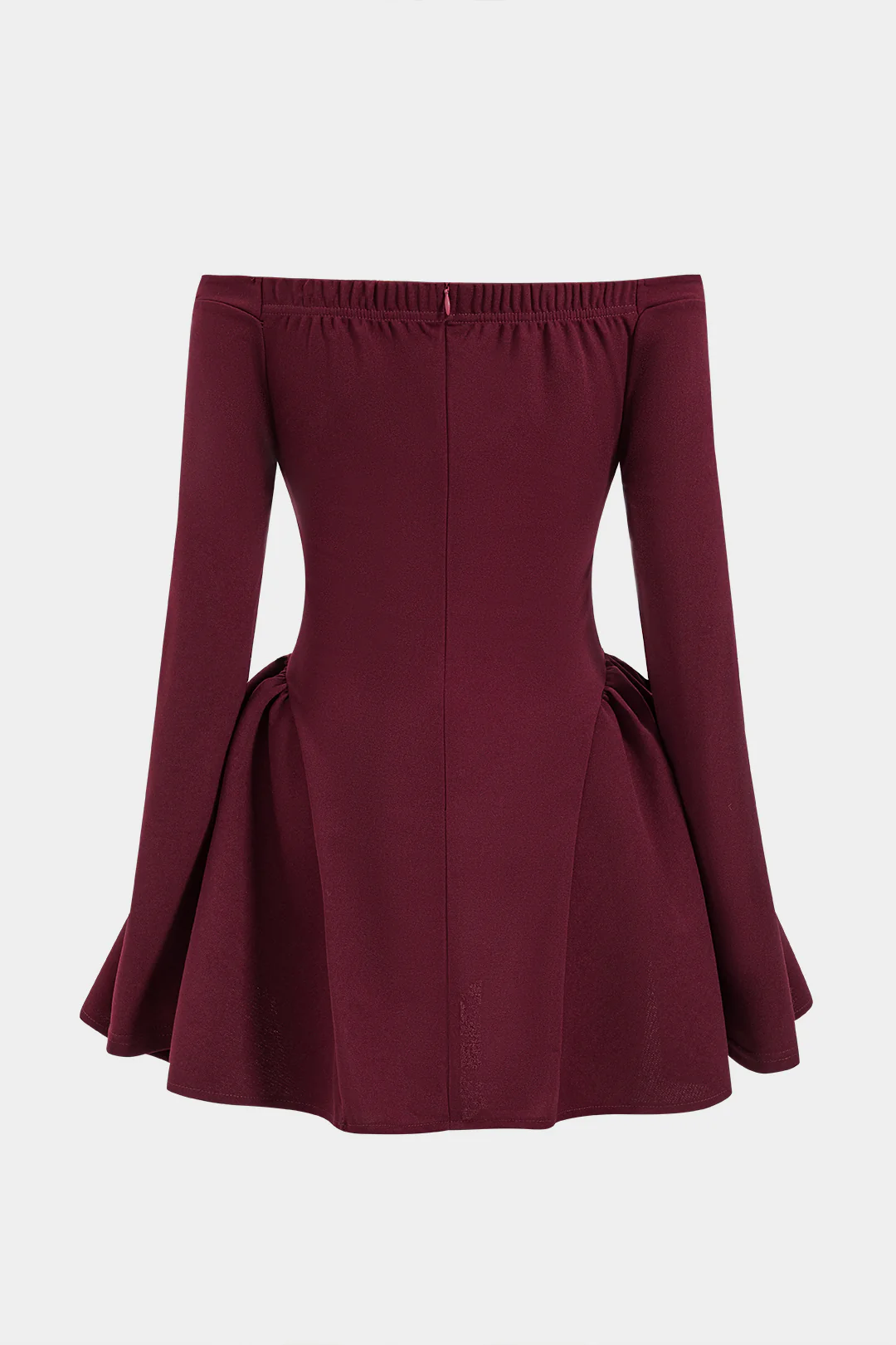 Off Shoulder Long Sleeve Mini Dress - Weenar