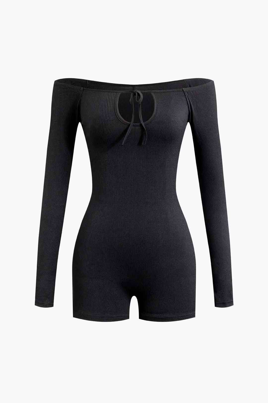 Tie Up Ruched Cut Out Long Sleeve Jumpsuit - Weenar
