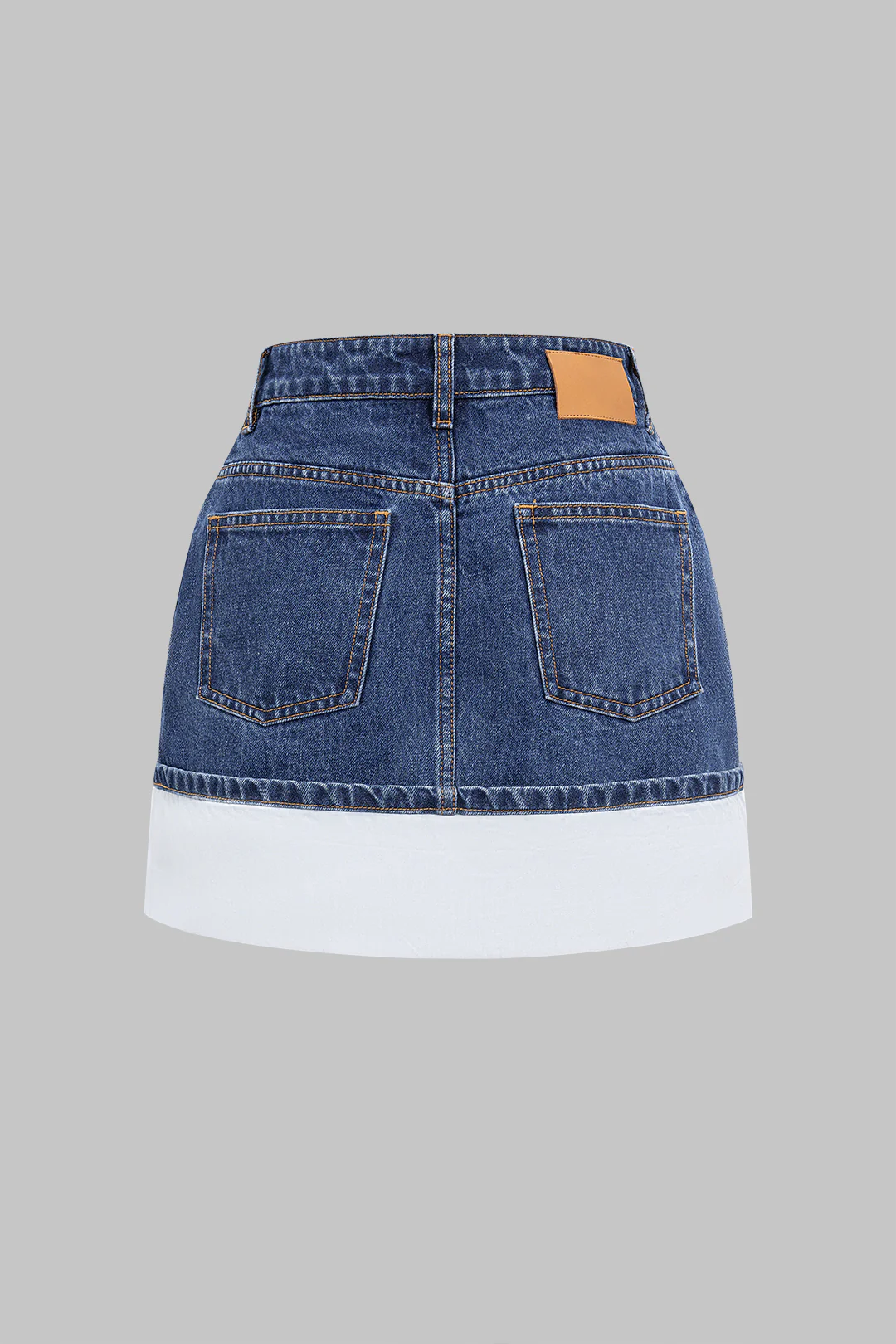 Denim Asymmetrical Patchwork Zipper Skirt - Weenar
