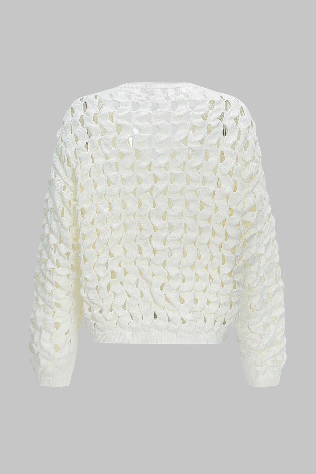 Knit Cut Out Sweater Cardigan - Weenar