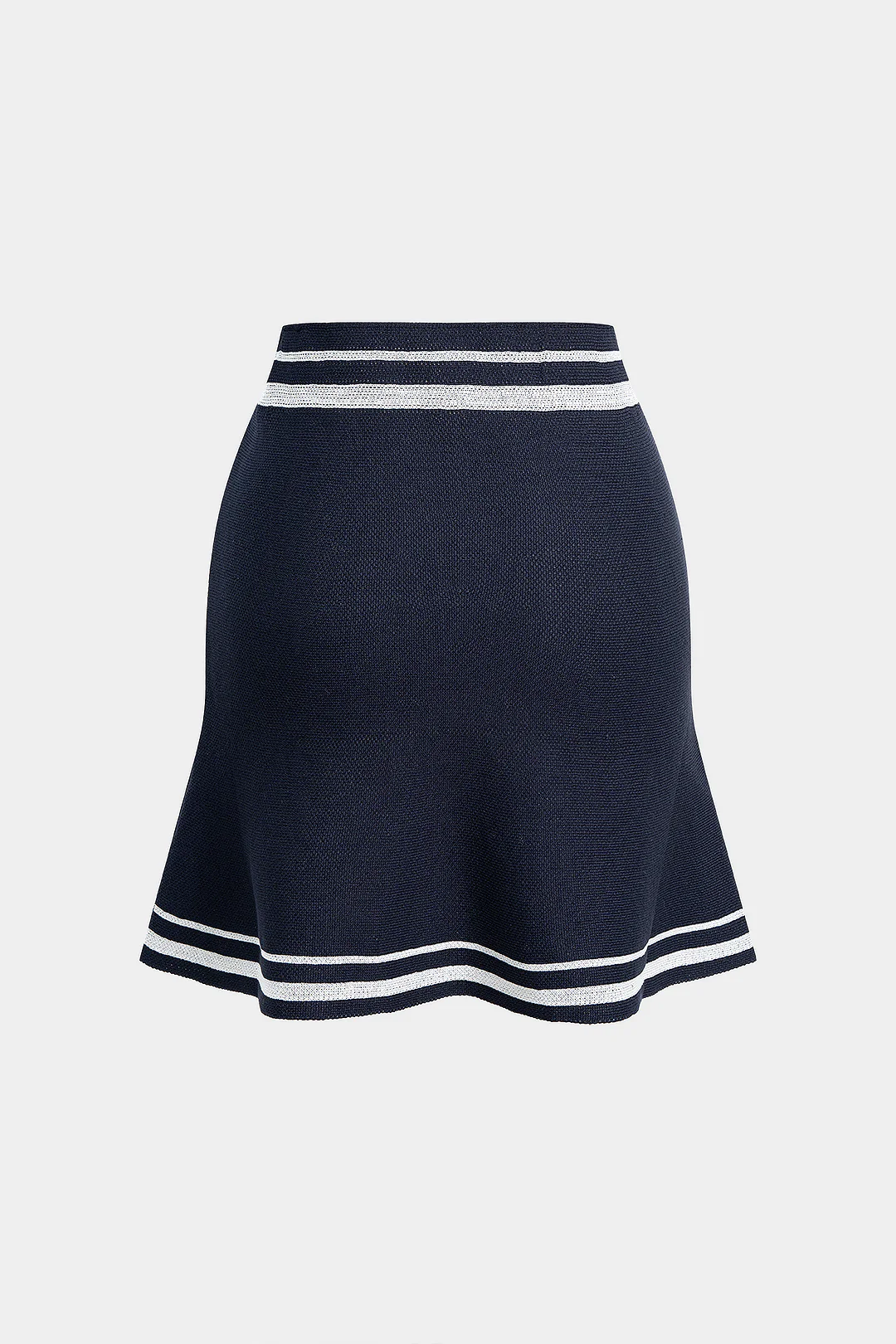 Knit Contrast Binding Skirt - Weenar