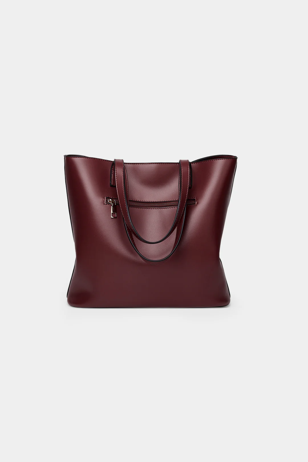 Faux Leather Tote Shoulder Bag - Weenar