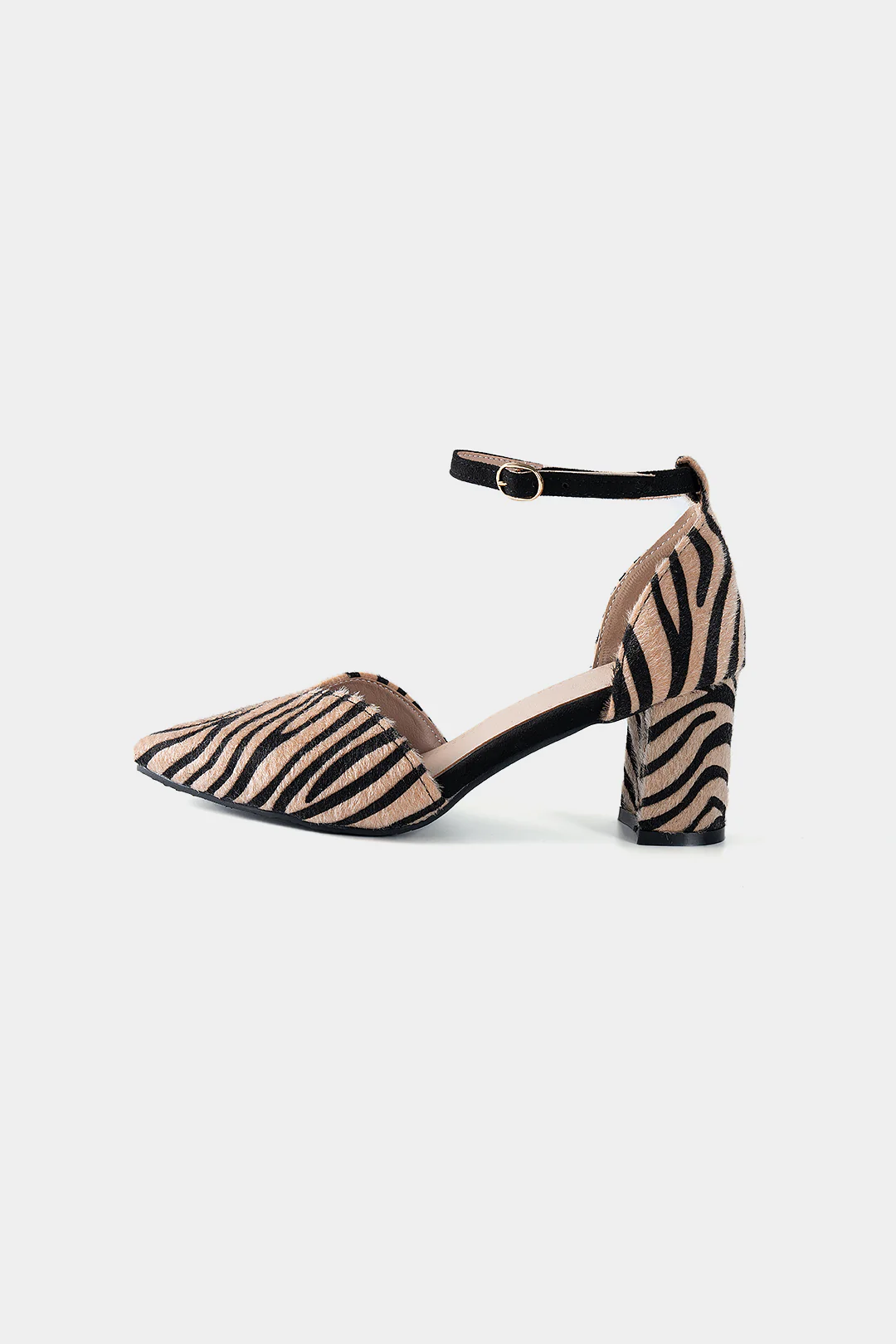 Zebra Print Pointed Toe Heels - Weenar