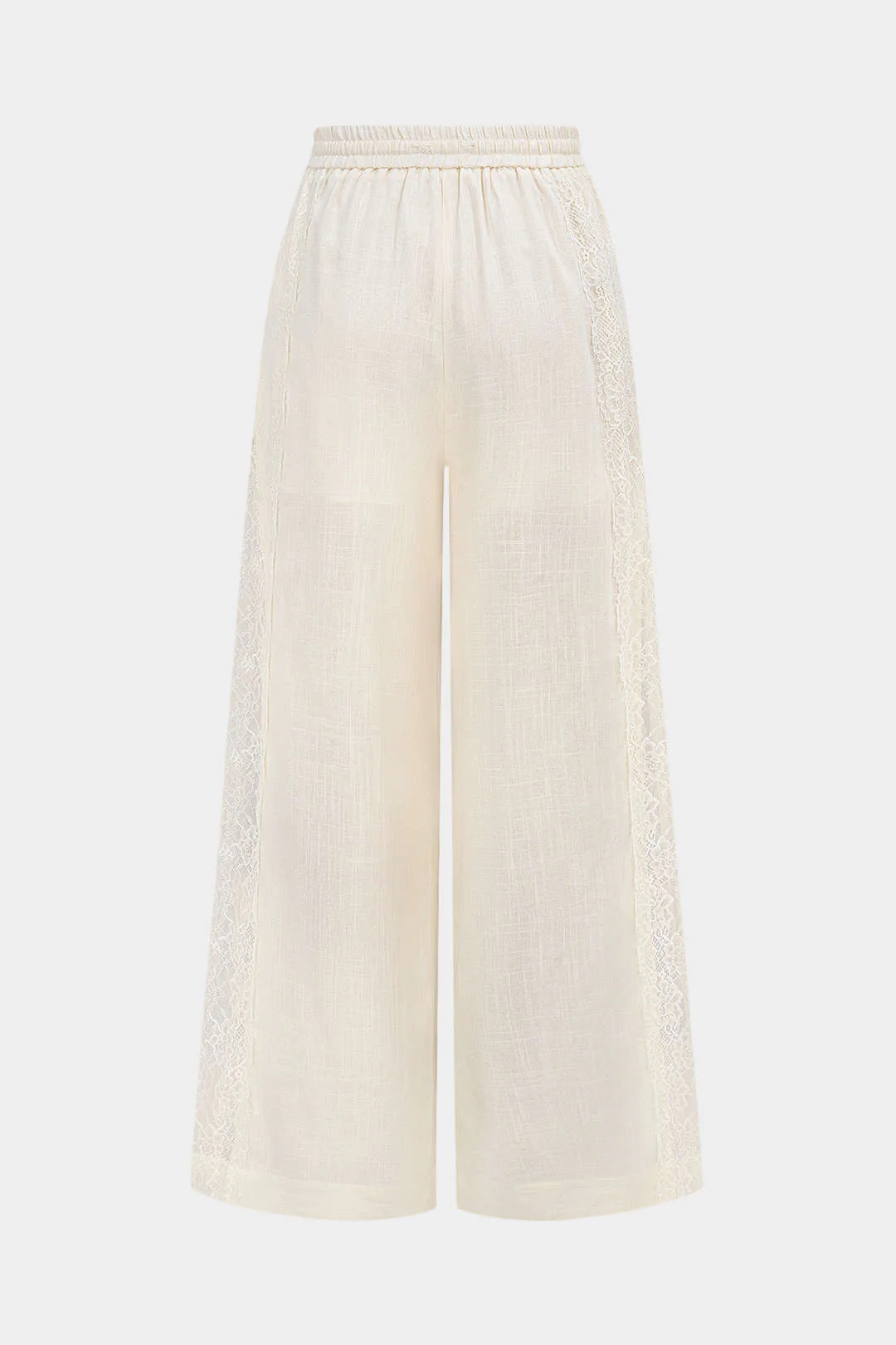 Lace Drawstring Wide Leg Pants - Weenar
