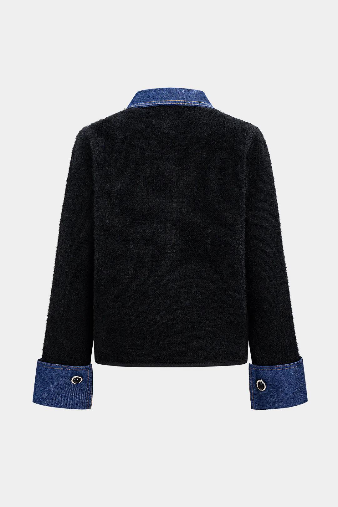 Knit Button Patchwork Jacket - Weenar
