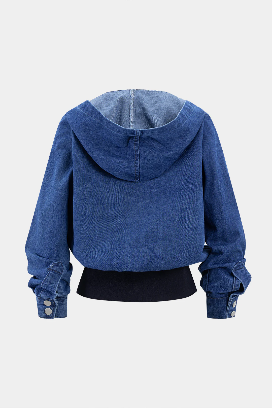 Denim Patchwork Hooded Outerwear - Weenar