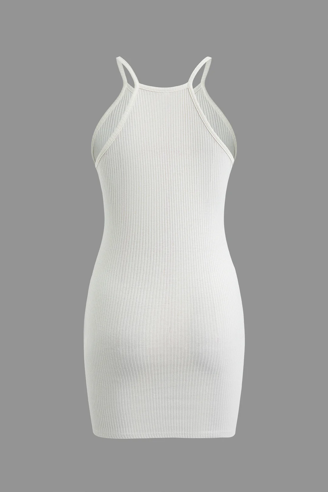 Solid Ribbed Sleeveless Mini Dress - Weenar