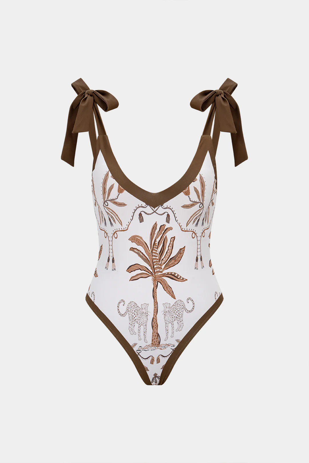 Artistic Print V-Neck Strappy Bikini Top - Weenar