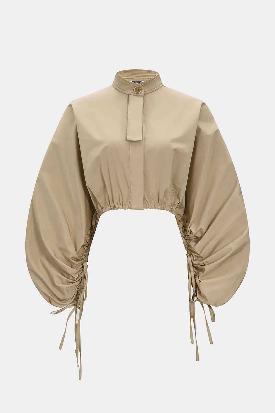 Tie-Up Ruched Long-Sleeve Jacket - Weenar