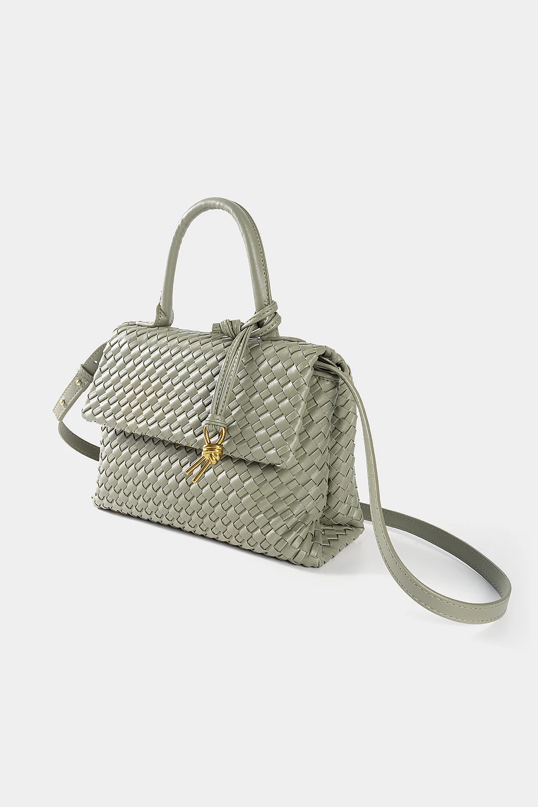 Faux Leather Woven Tote Bag - Weenar