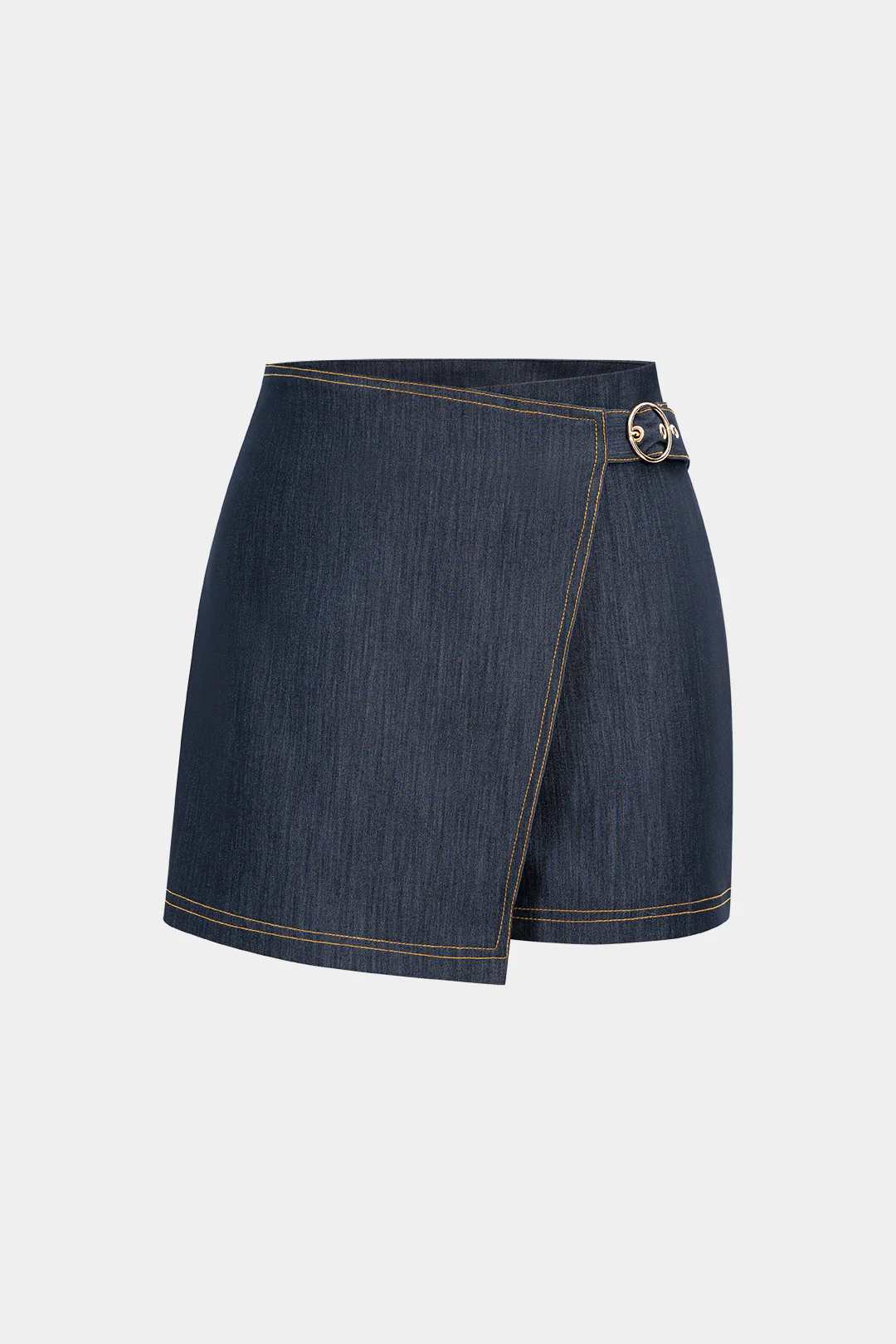 Denim Belted Asymmetrical Skirt - Weenar
