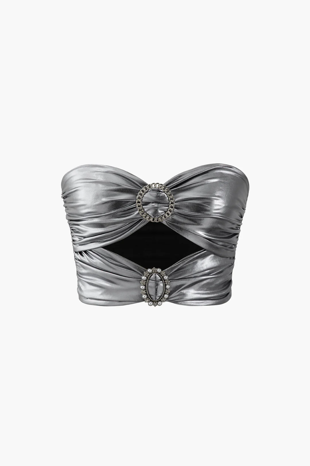 Ruched Cut Out Tube Top - Weenar