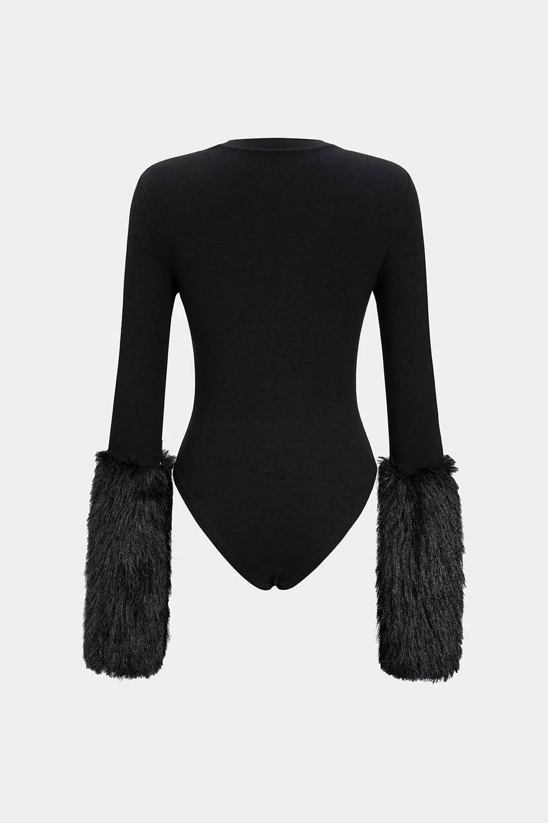 Patchwork Fur Long Sleeve Bodysuit - Weenar