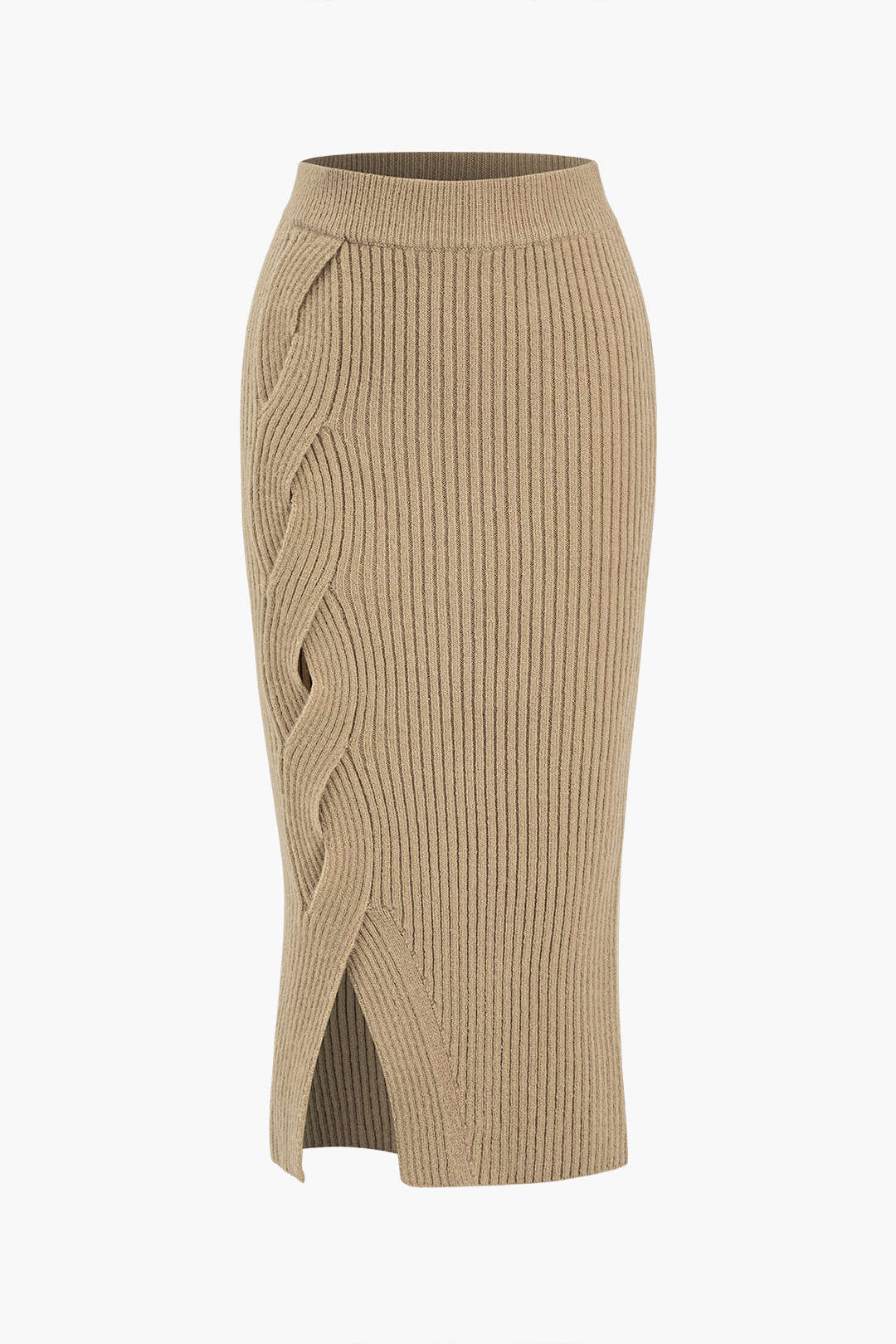Crossed Sweater Asymmetrical Midi Skirt - Weenar