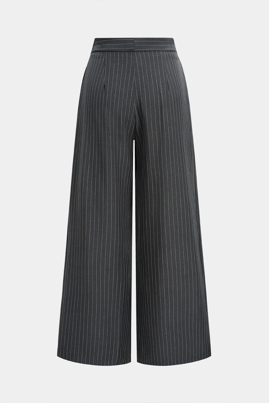 Pinstripe High Waist Wide Leg Pants - Weenar