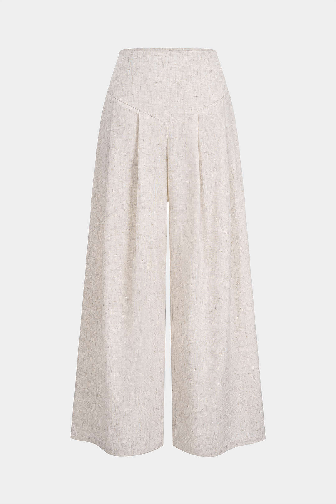 Linen High Waist Pleated Pants - Weenar