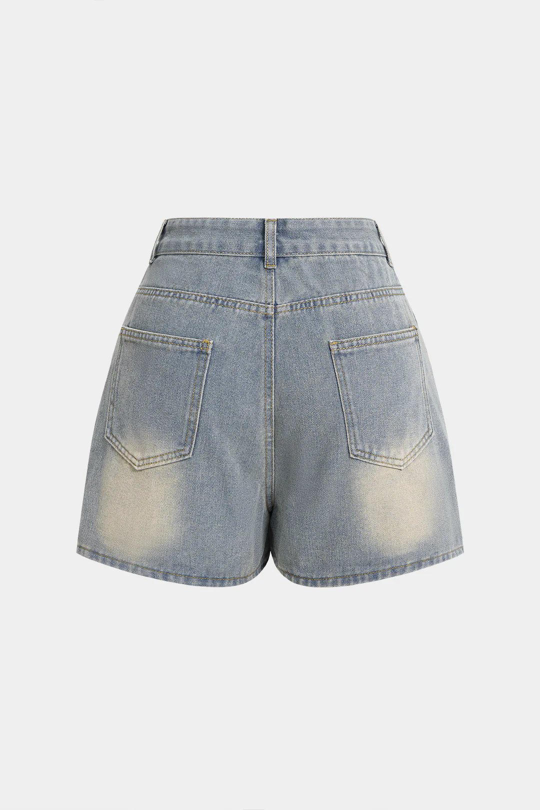 Denim Frayed Pocket High Waist Skirt - Weenar