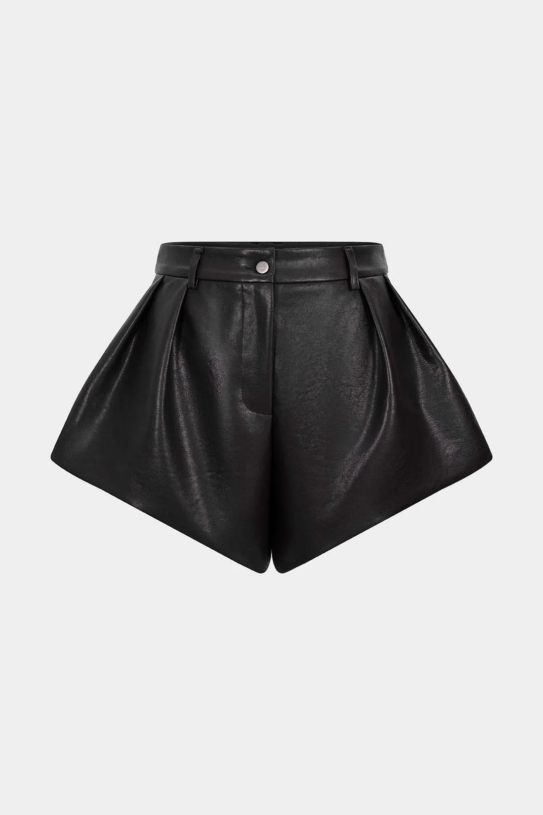 Faux Leather Pleated Shorts - Weenar