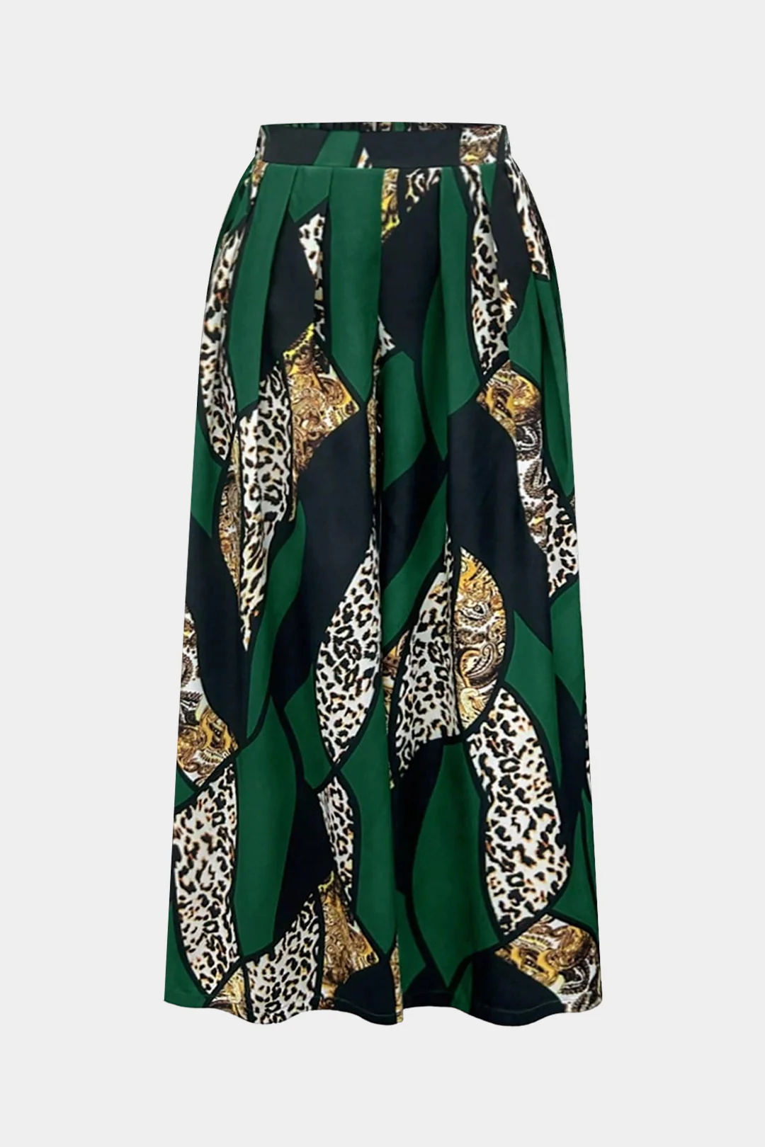 Plus Size Abstract Print Wide Leg Pants - Weenar
