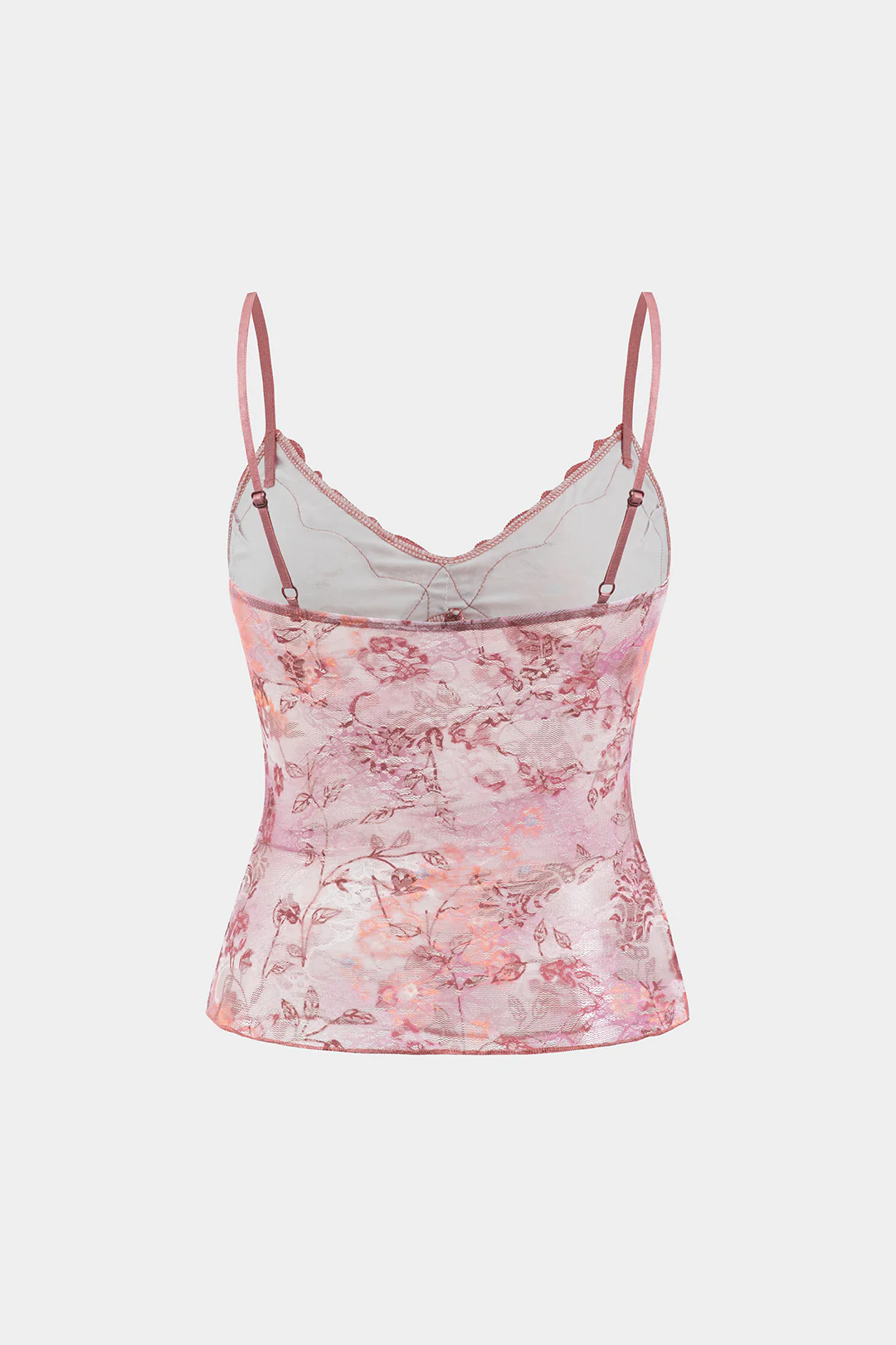 Lace Trim Ditsy Floral Print Cami Top - Weenar