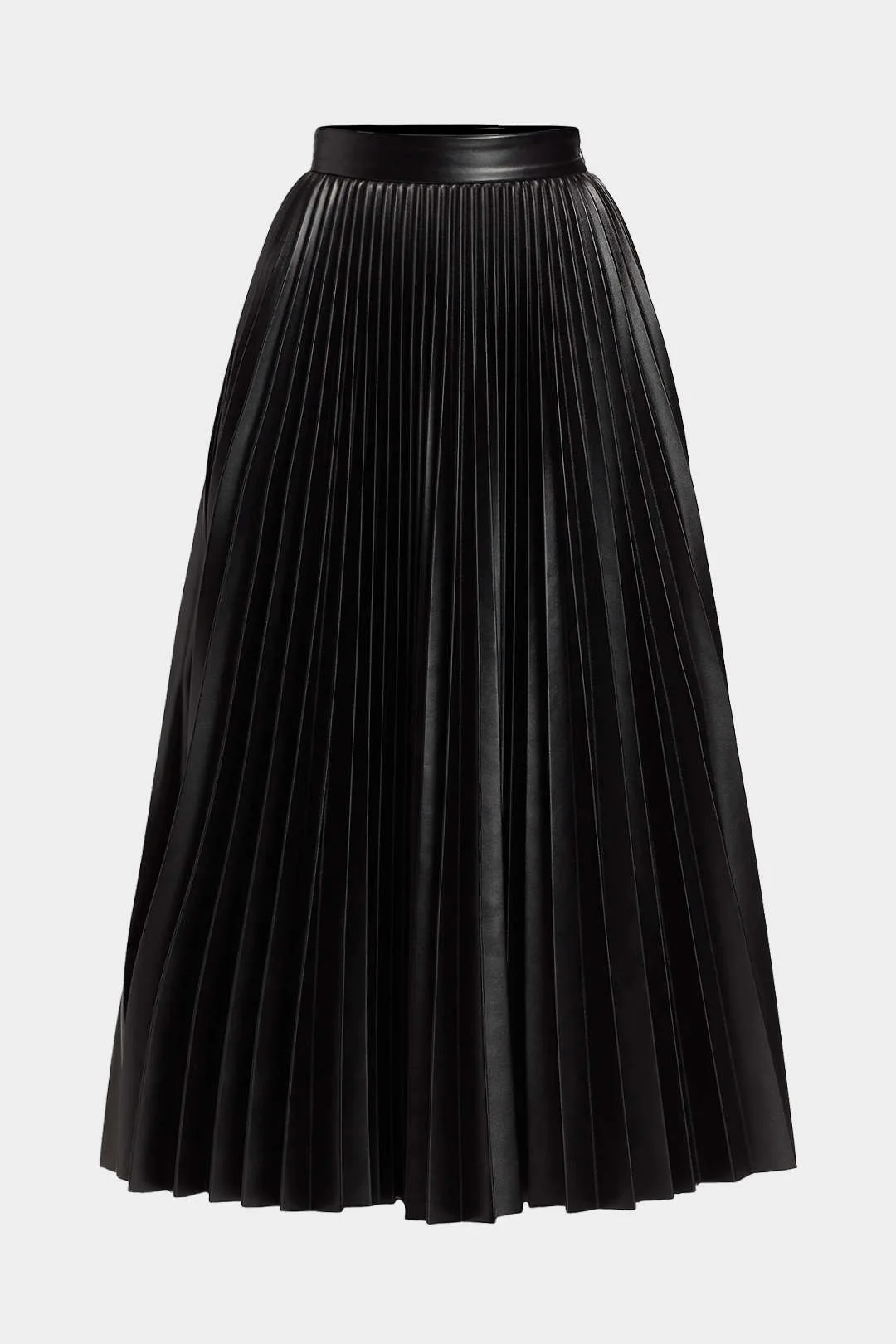 Faux Leather Pleated Skirt - Weenar