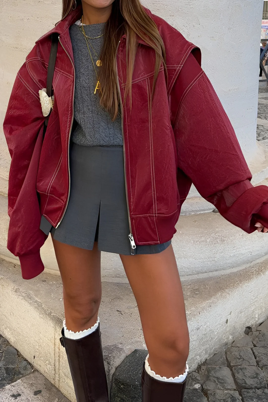 Collared Zipper Jacket - Weenar